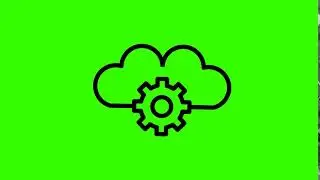 Animated Cloud Settings Icon on Green Screen