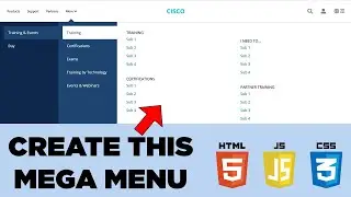 How To Make The Cisco Mega Menu Using HTML, CSS & JavaScript