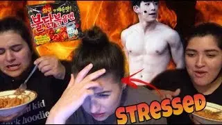 SPICY NOODLE CHALLENGE + WONHO SEXY MOMENTS REACTION | KMREACTS FT. KRYSTAL