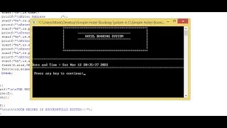 Simple Hotel Booking System in C