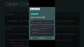 How to open camera using JavaScript 