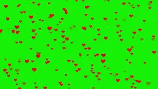 Hearts Falling Green Screen || Heart Green Screen Effect Full Screen