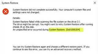 How To Fix System Restore Error 0x81000204 on Windows 11/10