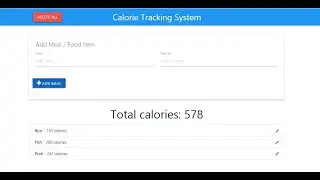 Calorie Tracking System using JavaScript