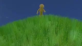 Blender 3.3 - dynamic grass, interaction with character. 