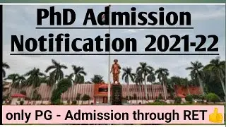 phd Admission Notification 2021-22