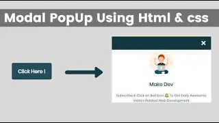 ANIMATED MODAL POPUP || CREATE A MODAL POPUP USING HTML , CSS & JAVASCRIPT