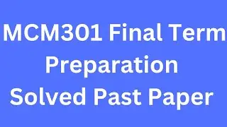MCM301 Final term Preparation Solved Past Papers