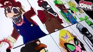 DIBUJANDO NEW MARIO MADNESS FNF | MARIO EXE FNF (fnf mario 85) FNF MODS