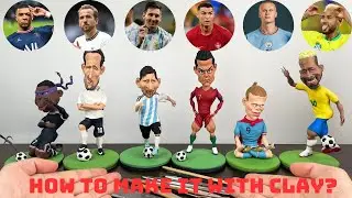 Hand-sculpted cartoons of superstars such as Messi and Ronaldo. Whose expression do you like?