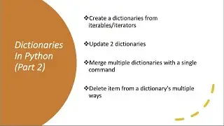 dictionaries in Python part 2