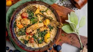 Creamy Chicken & Spinach over Rice