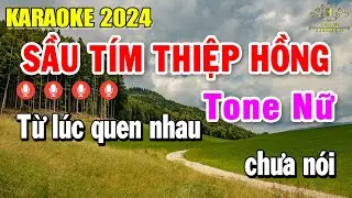 Karaoke Sầu Tím Thiệp Hồng Tone Nữ ( Am ) | Âm Thanh Nhạc Sống Siêu Dễ Hát | Trọng Hiếu