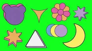 COLORFUL SHAPES on GREEN SCREEN
