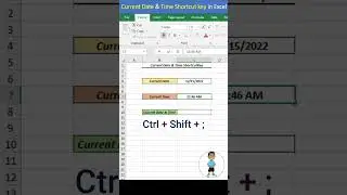 Current Date and Time Shortcut Key in Excel 