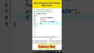 Write a Program to Call a Function Many Times 