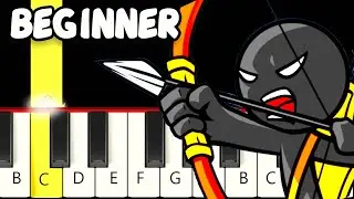 Field of Memories - Stick War Legacy Theme - Fast and Slow (Easy) Piano Tutorial - Beginner