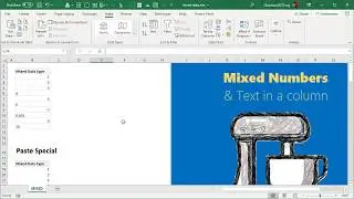 Mixed numbers and text in a column - 4 ways to convert - Excel Tips