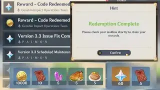 ALL NEW REDEEM CODE (PRIMOGEM) VERSION 3.3 GENSHIN IMPACT