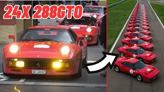 24x FERRARI 288GTO take on Maranello with John Elkann LEADING!