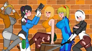 Waifu Game vs Barrel | 2B Nier, Dva, Samus, Ashley, Right Ballerina Robot