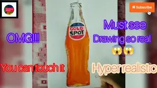 Unbelievable realistic Cold drink bottle drawing 