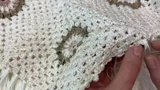Сшивание бабушкиного квадрата быстро, новый способ🪡🧶, бахрома