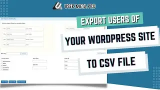 How to Export WordPress Users to CSV File using User Meta Pro