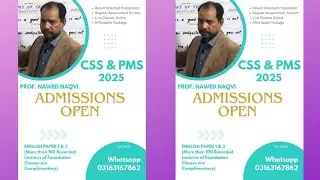 Reading Comprehension/ Unseen Comprehension for CSS PAPER Online Classes by NAWED NAQVI