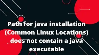 Path for java installation (Common Linux Locations) does not contain a java executable