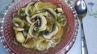 Mushrooms 🍄 noodles 🍜 soup 🍲