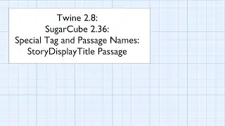 Twine 2.8: SugarCube 2.36: Special Tag and Passage Names: StoryDisplayTitle Passage