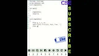 Simple Interest using No Argument & No Return Value Function | C++program#shorts #viral @ankitanant
