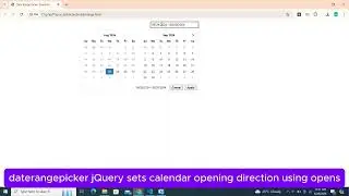 daterangepicker jQuery sets calendar opening direction using opens