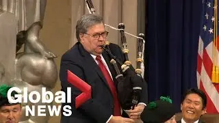 U.S. Attorney General William Barr whips out the bagpipes