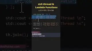 Create a Thread in C++ using Lambda Functions | C++11 / C++14 Tutorial |  