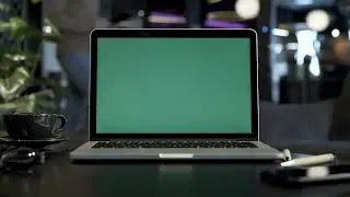 MacBook with a green screen at the office   Free Stock Video office stock footage