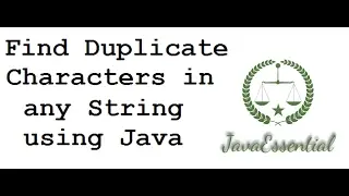 Write a java program to print duplicates character from String in java Interview Question