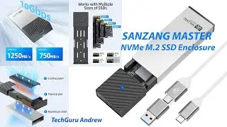 SANZANG MASTER NVMe M.2 SSD Enclosure with 10Gbps USB3.2