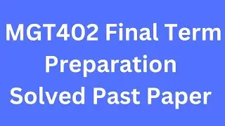 MGT402 Final term Preparation Solved Past Papers