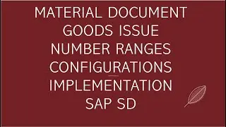 material document number ranges for goods issue | goods issue no. ranges sap sd | sap implementation