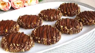 soft chocolate cookies with nuts on sour cream