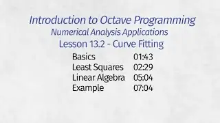 Octave Programming Lesson 13.1 - Curve Fitting