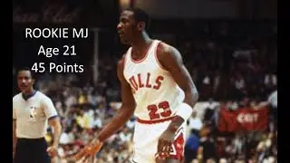 Classic NBA Remastered - Michael Jordan scores 45 points in his 9th NBA game - Age 21 - Bulls win
