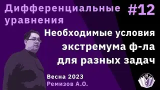 Дифференциальные уравнения 12. Необходимые условия экстремума функционала для разных задач