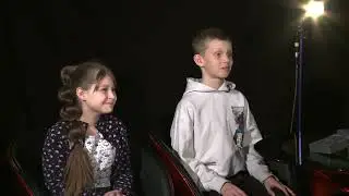 Интервью на телеканале НСК-49 с юными актерами фильма Школьный детектив