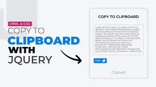 How To Make Copy To Clipboard With jQuery | No Plugin Required | DesignTorch