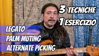 Legato Alternate Picking Palm Muting: 3 tecniche nello stesso esercizio | Pier Gonella Guitar lesson