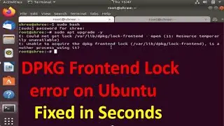 Error /var/lib/dpkg/lock-frontend | Error /var/lib/dpkg/lock | Resolved in second on Ubuntu