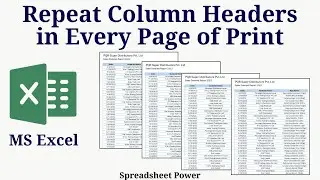 Repeat Column Headers in Every Page of Print in Excel